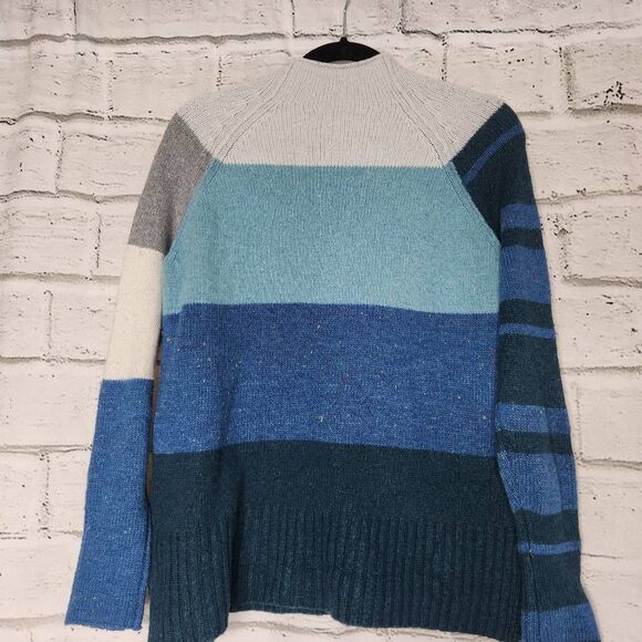 Zaket & Plover Womens Multicolor Stripe Funnel Neck Wool Blend Sweater Size XS - Picture 7 of 12